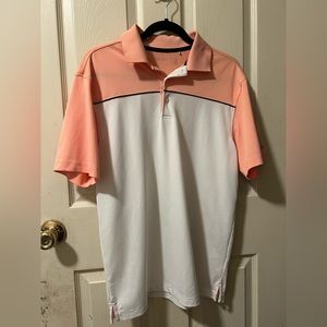 Walter Hagen Golf Polo - White/Peach - Small